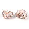 Heart Shape Polymer Clay Pave Rhinestone Beads RB-T018-03D-2