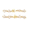 Brass Pave Clear Cubic Zirconia Connector Charms X-KK-Z139-12G-03-1