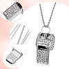 1Pc Iron Rhinestone Whistle Pendant Popcorn Chain Necklaces for Women NJEW-DR0001-03A-4