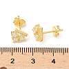 925 Sterling Silver Clear Cubic Zirconia Stud Earrings EJEW-Q032-01C-G-5