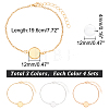 12Pcs 3 Color Blank Dome Flat Round Glass Link Bracelets Set BJEW-AB00003-2