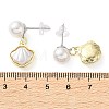 Shell Shape Alloy Dangle Stud Earrings EJEW-F408-01G-3