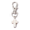 Synthetic Turquoise Cross Pendant Decorations HJEW-JM01531-02A-1