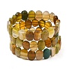 Dyed & Heated Natural Agate Oval Beaded Stretch Bracelet G-E010-01-29-1