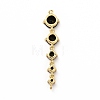 Rack Plating Brass Pave Cubic Zirconia Connector Charms KK-G458-02G-02-2