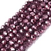 Transparent Electroplate Glass Beads Strands EGLA-Q131-01A-06-1