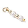 Shell Pearl with Synthetic Non-magnetic Hematite Round Bead Pendants PALLOY-JF04715-4