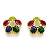 5-Petal Alloy Enamel Bead Caps X1-ENAM-TAC0023-02-3