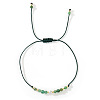 Natural Fuchsite & Brass Beads Braided Bead Bracelets for Women HH4245-12-1