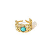 304 Stainless Steel & Turquoise Cuff Open Rings WG63E3D-04-1