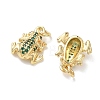 Brass Micro Pave Green Cubic Zirconia Charms KK-T085-21D-G-2