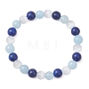 Dyed Natural Quartz & Sesame Jasper Beaded Stretch Bracelets for Women Men BJEW-JB13403-2