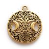 Tibetan Style Hollow Alloy Pendants TIBEP-F075-01AG-RS-1