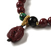 6mm Round Cinnabar Mala Stretch Bracelets BJEW-B080-28B-09-2