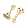 Swan Brass Micro Pave Cubic Zirconia Pendant Decorations CU-B198-07G-2