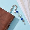 Mother's Day Key & Infinity Love Heart Pendant Bookmark with Natural Malaysia Jade AJEW-JK00259-04-2