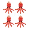 Copper Wire Wrapped Beaded Octopus Charms PALLOY-MZ01203-1