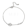 Brass Micro Pave Clear Cubic Zirconia Link Bracelets BJEW-E114-01A-P-4