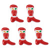 5Pcs Boot Baking Paint Glass Enamel  Beads LAMP-TADJ0001-08B-1