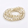 Pearl Luster Plated Glass Faceted Drum Beads Strands GLAA-A032-6mm-PL11-2