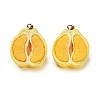 Opaque Resin Imitation Fruit Pendants RESI-H045-01B-02-1