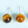 Natural Tiger Eye Studs Earrings PW-WG31515-12-1