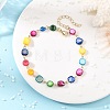 Dyed Natural Shell Nuggets Beaded Chain Anklets AJEW-AN00846-1
