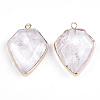 Electroplate Natural Quartz Crystal Pendants G-S344-20F-2