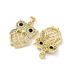Brass Micro Pave Black Cubic Zirconia Pendants CU-L277-10G-2