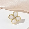 Natural Gemstone Faceted Adjustable Finger Rings for Women RJEW-A092-01G-4