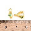 Brass Micro Pave Cubic Zirconia Ice Pick and Pinch Bails KK-G557-44G-3