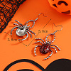 Halloween Spider Alloy Acrylic Dangle Earrings HA3118-4