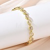 Teardrop Brass Micro Pave Clear Cubic Zirconia Link Chain Bracelets for Women BJEW-C156-07A-G-1