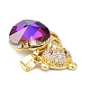 Real 18K Gold Plated Rack Plating Brass Micro Pave Cubic Zirconia Pendants KK-G466-05G-4