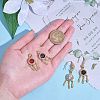 6Pcs 6 Colors Brass Micro Pave Clear Cubic Zirconia Pendants ZIRC-SZ0004-29-11