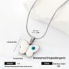 304 Stainless Steel Enamel Evil Eye Butterfly Pendant Necklaces for Men Women EX1242-2-1