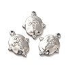 304 Stainless Steel Pendants STAS-Q001-19P-1