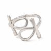 Non-Tarnish 304 Stainless Steel Feminie Sign Open Cuff Ring for Women RJEW-B027-01P-2