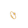 Daisy 304 Stainless Steel Enamel Open Cuff Rings for Women RJEW-M061-01G-08-1