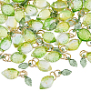 60Pcs Lemon Glass Pendants PALLOY-HS00043-1
