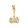 Rack Plating Brass Micro Pave Cubic Zirconia Pendants KK-Z086-66G-03-1