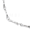 Non-Tarnish 304 Stainless Steel Textured Bar Link Chain Necklace NJEW-K249-10P-2