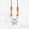 Alloy Pendant Waxed Cord Necklaces FS-WGBC2DA-08-1