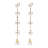 304 Stainless Steel with Plastic Pearl Stud Dangle Earrings EJEW-Q386-02A-G-1