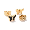 Enamel Butterfly Stud Earrings with 316L Surgical Stainless Steel Pins EJEW-P204-04G-06-2