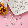 304 Stainless Steel Letter Pendant Rhinestone Settings STAS-TA0001-11P-14