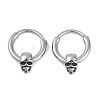 Skull 316 Surgical Stainless Steel Hoop Earrings EJEW-G416-41A-AS-4