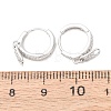 Zipper 925 Sterling Silver Micro Pave Clear Cubic Zirconia Hoop Earrings EJEW-K317-01P-5