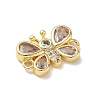 Brass Pave Cubic Zirconia Butterfly Links Connector Charms LS-KK-L268-028G-03-2