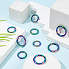 18Pcs 3 Styles Rainbow Color Zinc Alloy Spring Gate Rings FIND-BC0003-38-4